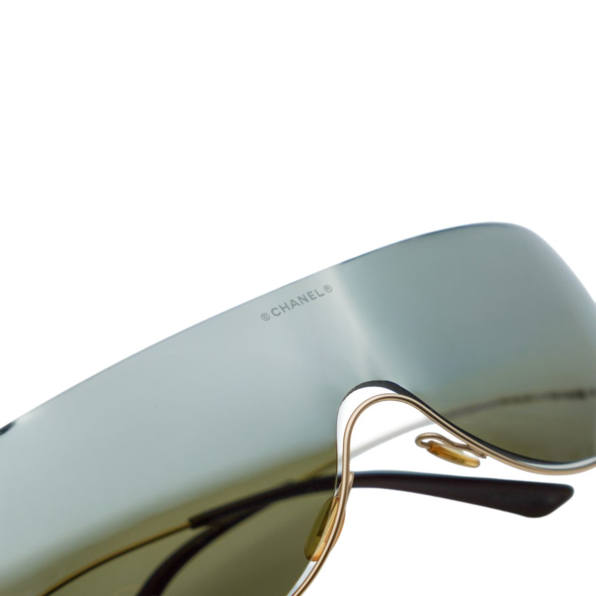 Vintage Chanel 4077 Gold Rimless Shield CC Logo Sunglasses — photo 11