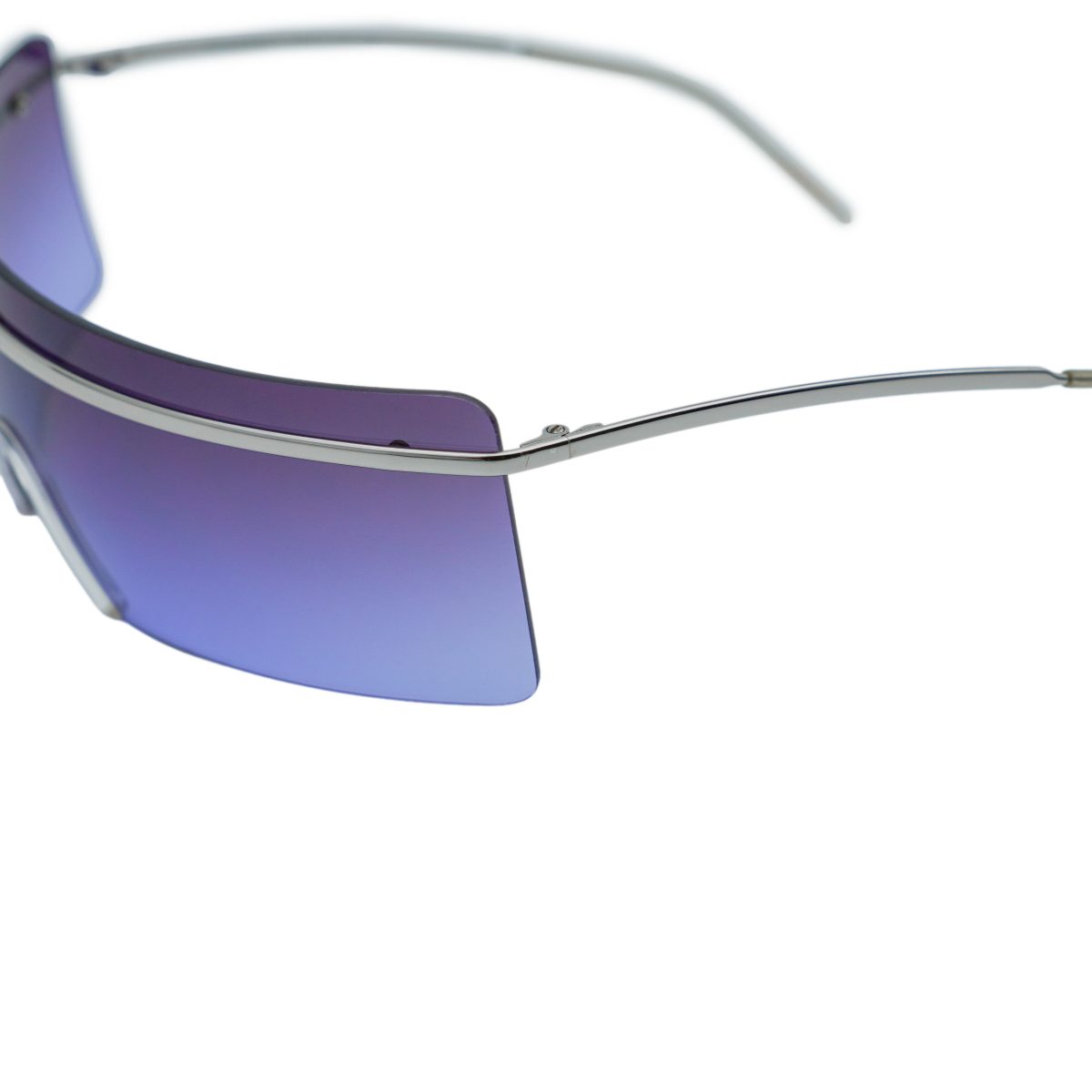 Chanel 4045 Silver Rimless Shield Mask Logo Y2K Sunglasses — photo 4