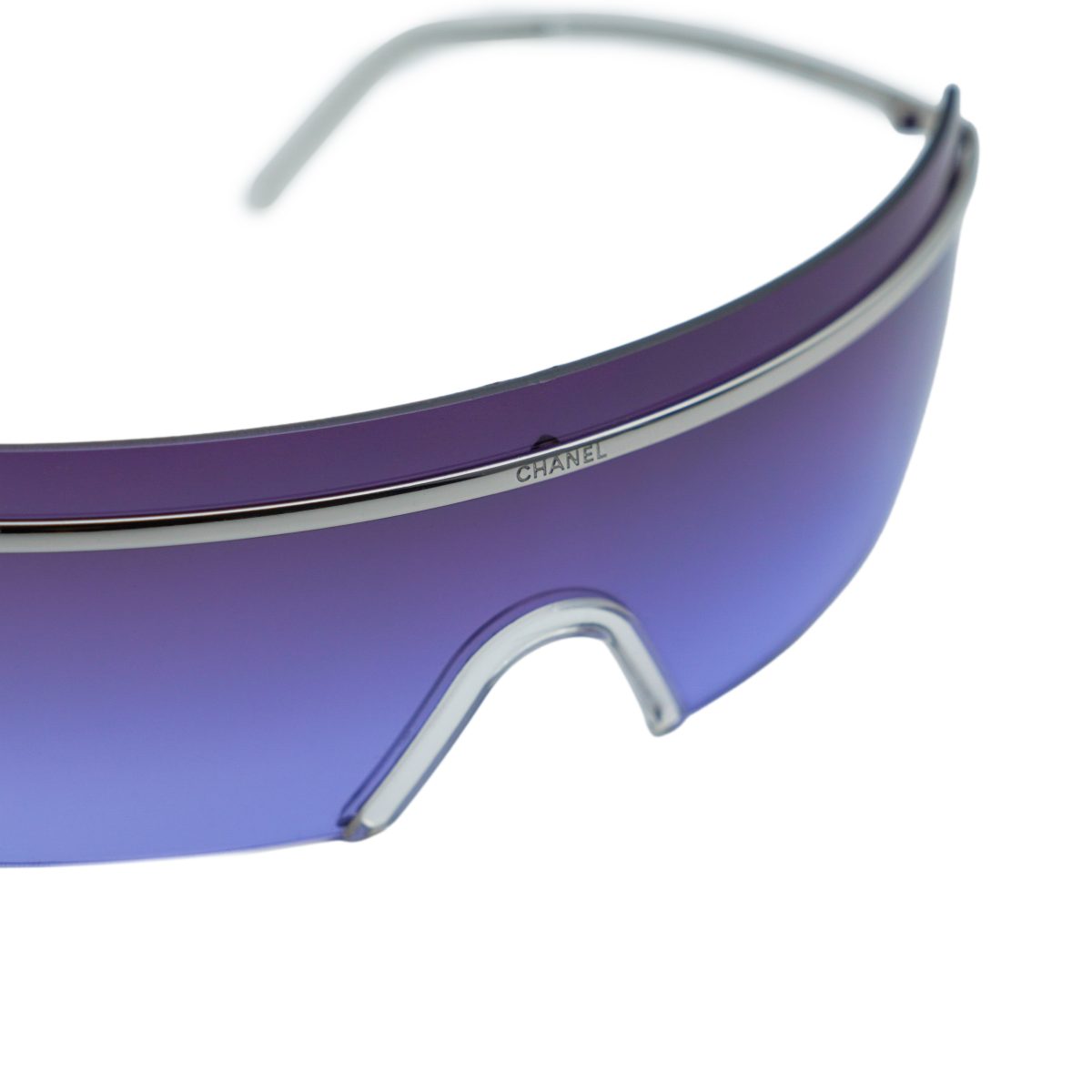Chanel 4045 Silver Rimless Shield Mask Logo Y2K Sunglasses — photo 6