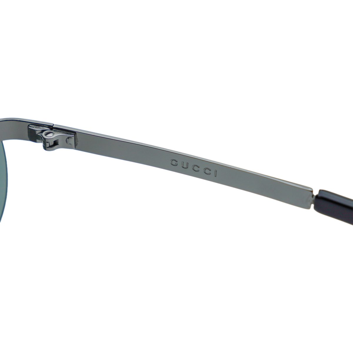 Vintage Gucci Gunmetal Half Rimless Shield Logo Sunglasses — photo 8