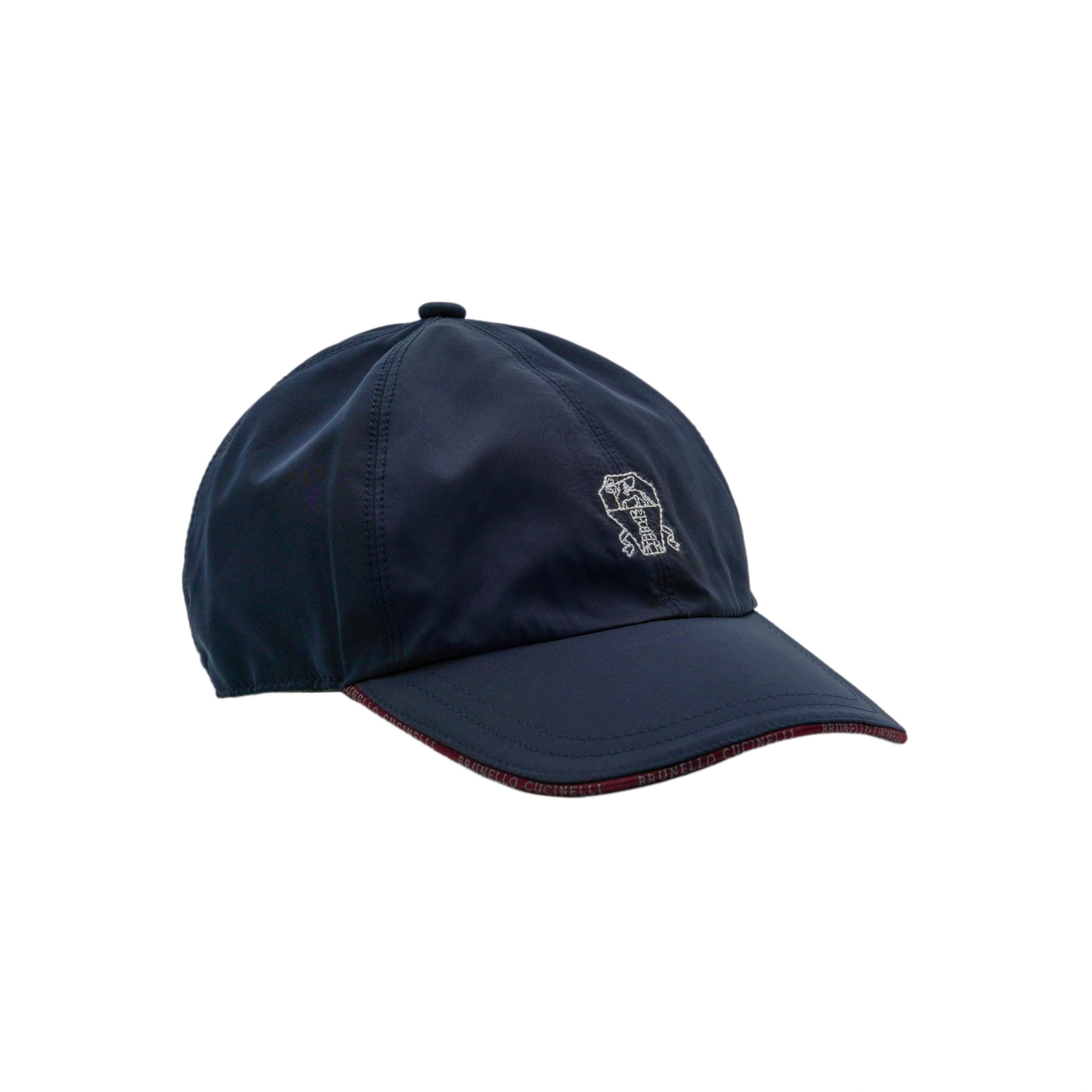 Brunello Cucinelli Navy Blue Embroidered Logo Baseball Cap
