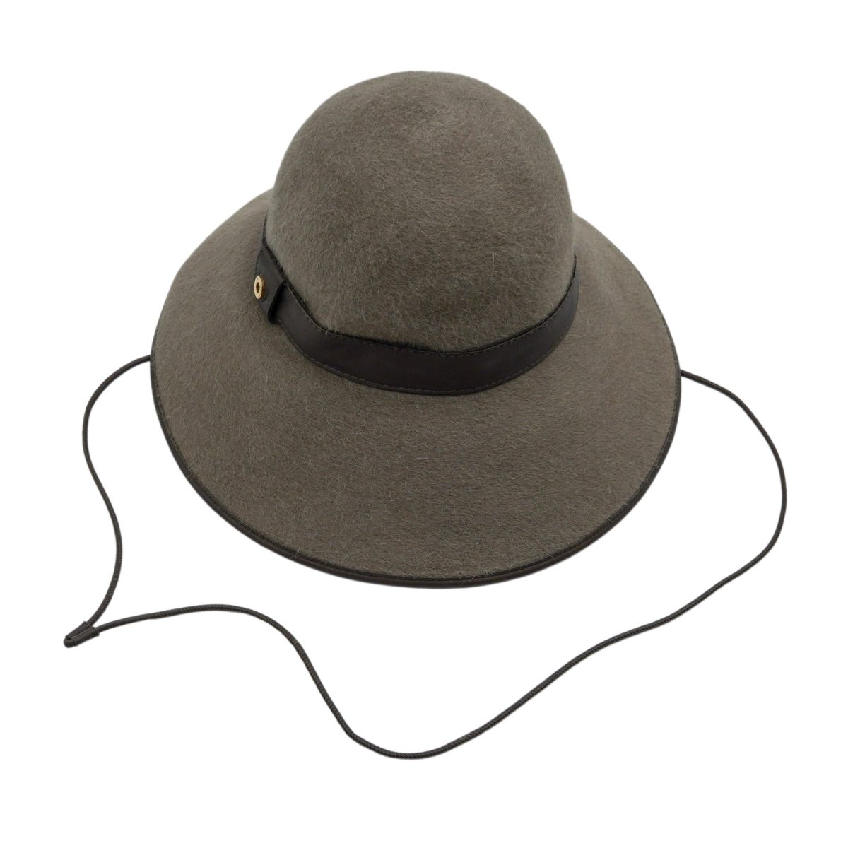 Loro Piana Olive Hare Fur Cashmere Wide Brim Womens Felt Hat — photo 3