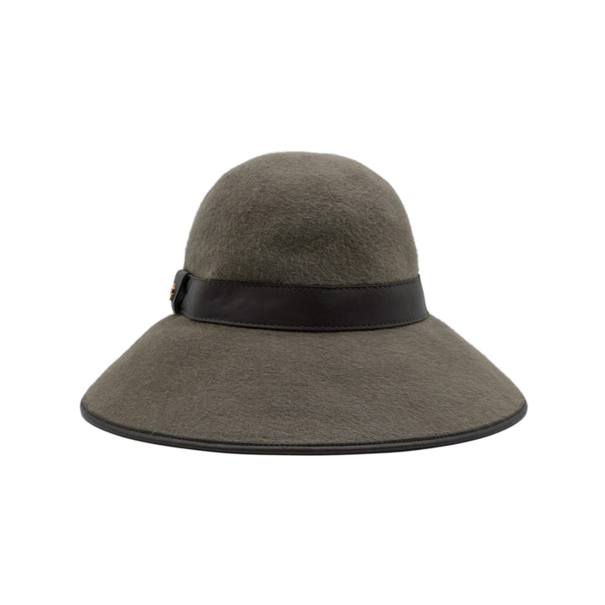 Loro Piana Olive Hare Fur Cashmere Wide Brim Womens Felt Hat — photo 2