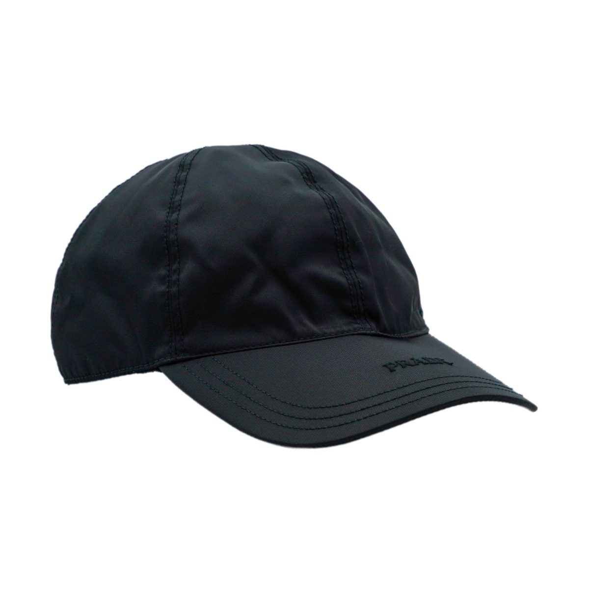 Vintage Prada Black Nylon Embroidered Logo Baseball Cap