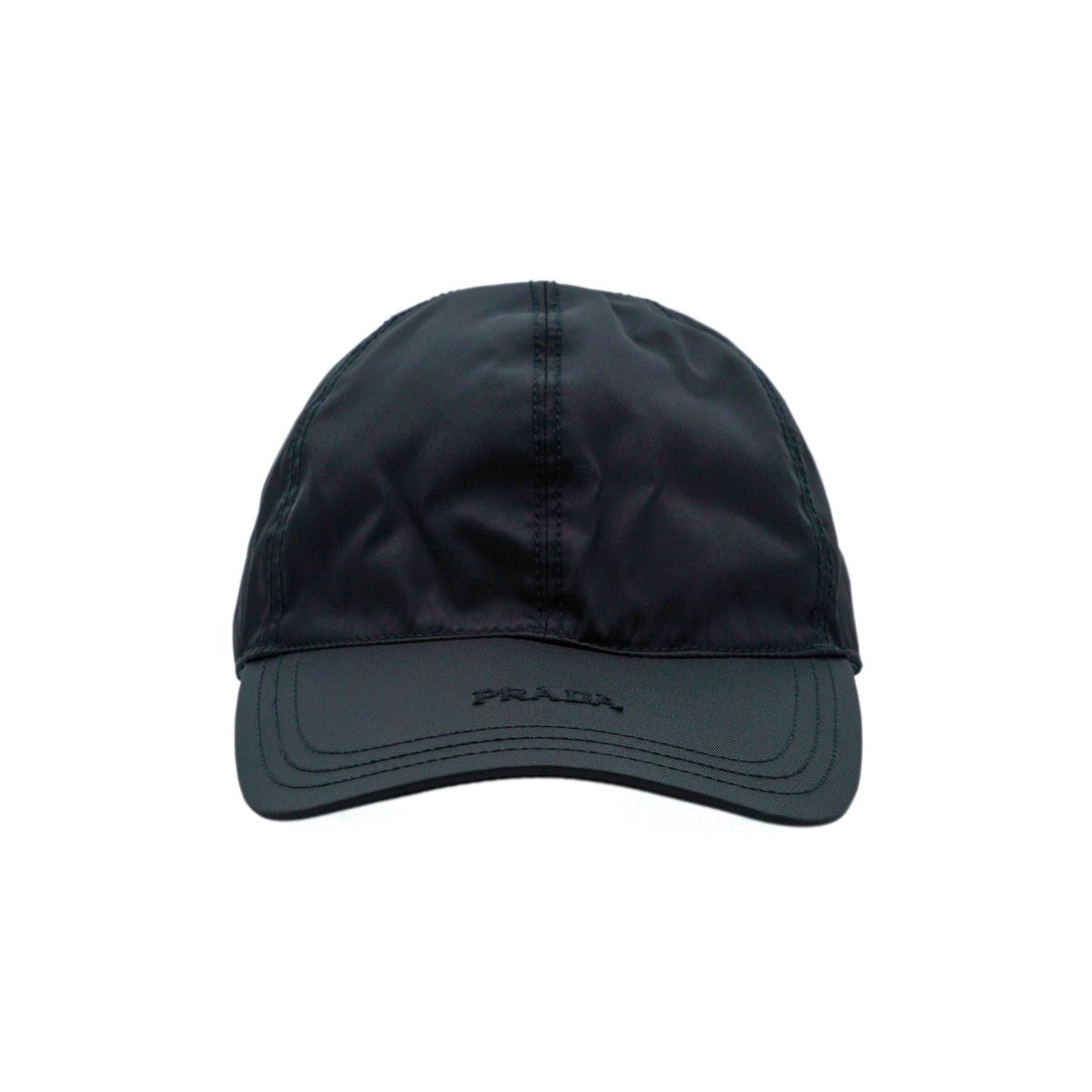 Vintage Prada Black Nylon Embroidered Logo Baseball Cap — photo 2