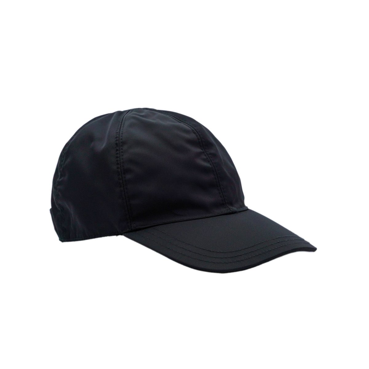 Vintage Prada Milano Black Nylon Tab Logo Baseball Cap
