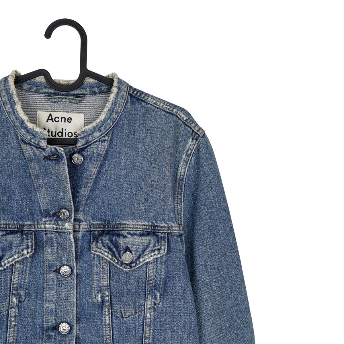 Acne Studios Top Ind Fray SS16 Blue Distressed Denim Jacket — photo 4