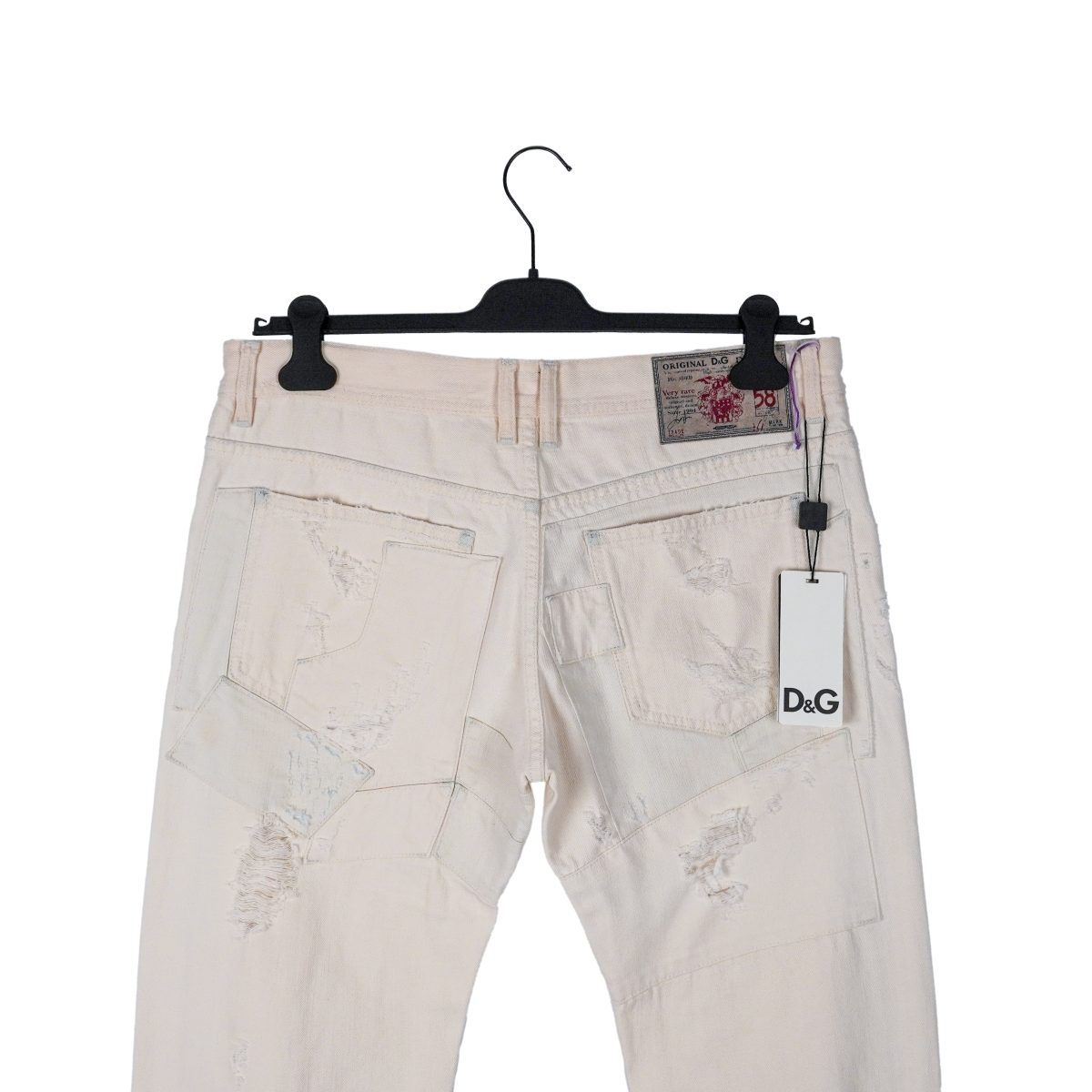 Dolce Gabbana White Distressed Patchwork Denim Pants Jeans — photo 4