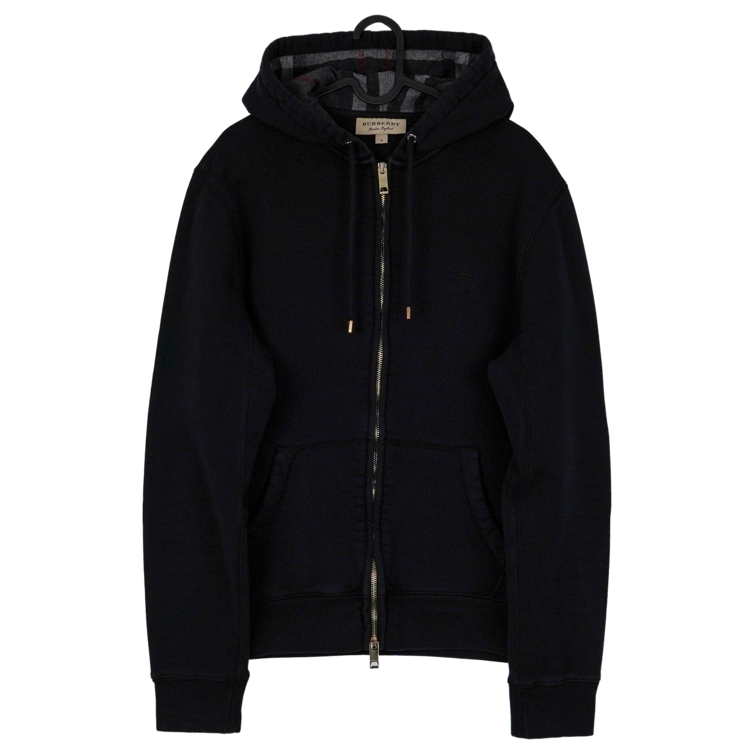 Burberry Claredon Black Double Zip Logo Hoodie Sweatshirt