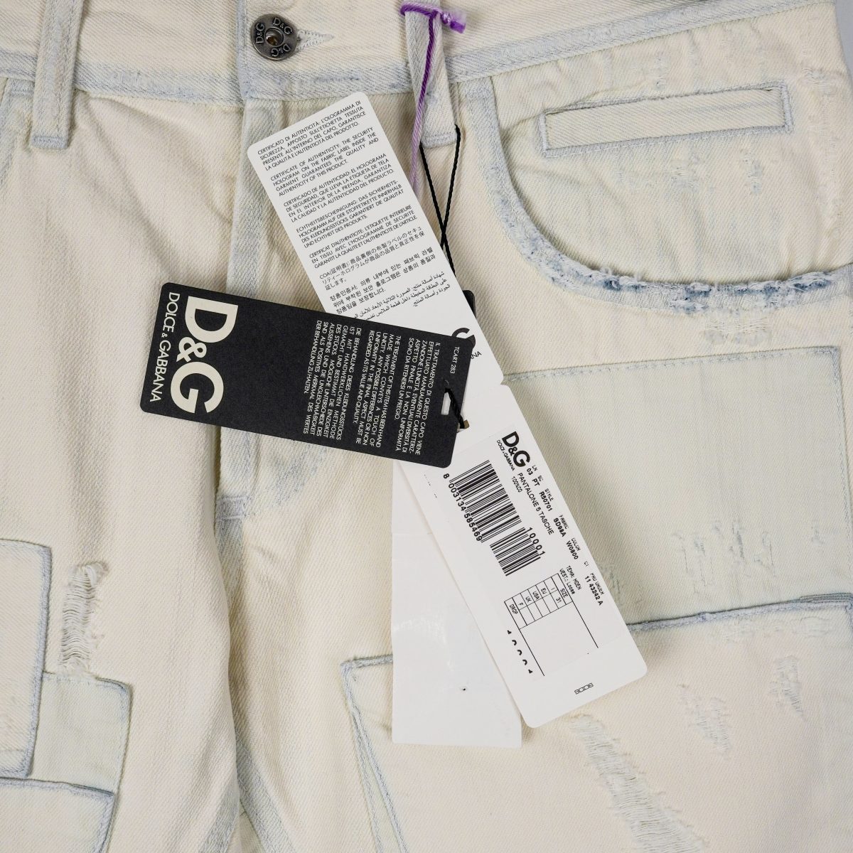 Dolce Gabbana White Distressed Patchwork Denim Pants Jeans — photo 10