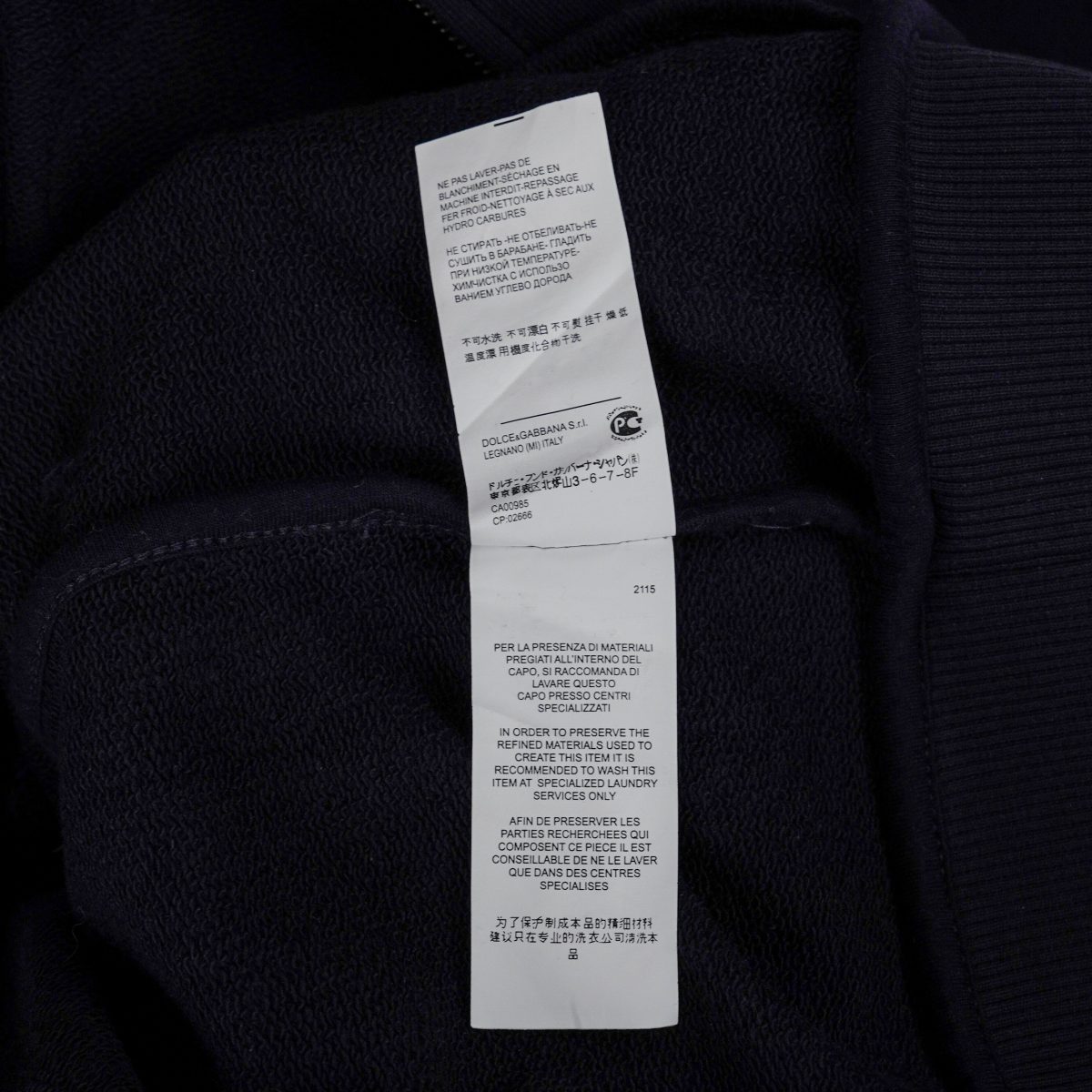 Dolce Gabbana Navy Tab Logo Embroidered Hoodie Sweatshirt — photo 13
