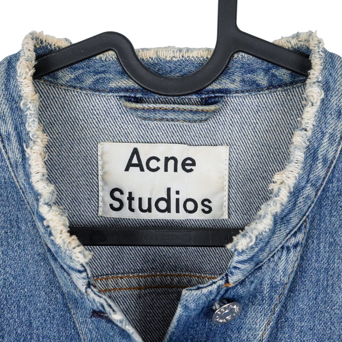 Acne Studios Top Ind Fray SS16 Blue Distressed Denim Jacket — photo 5