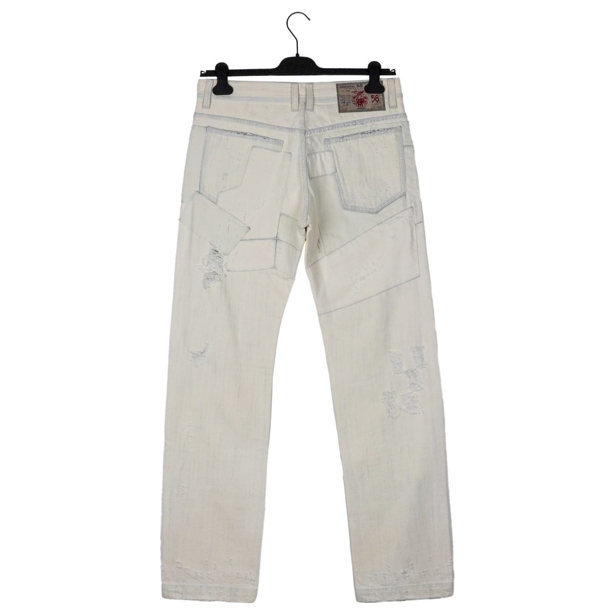 Dolce Gabbana White Distressed Patchwork Denim Pants Jeans — photo 2