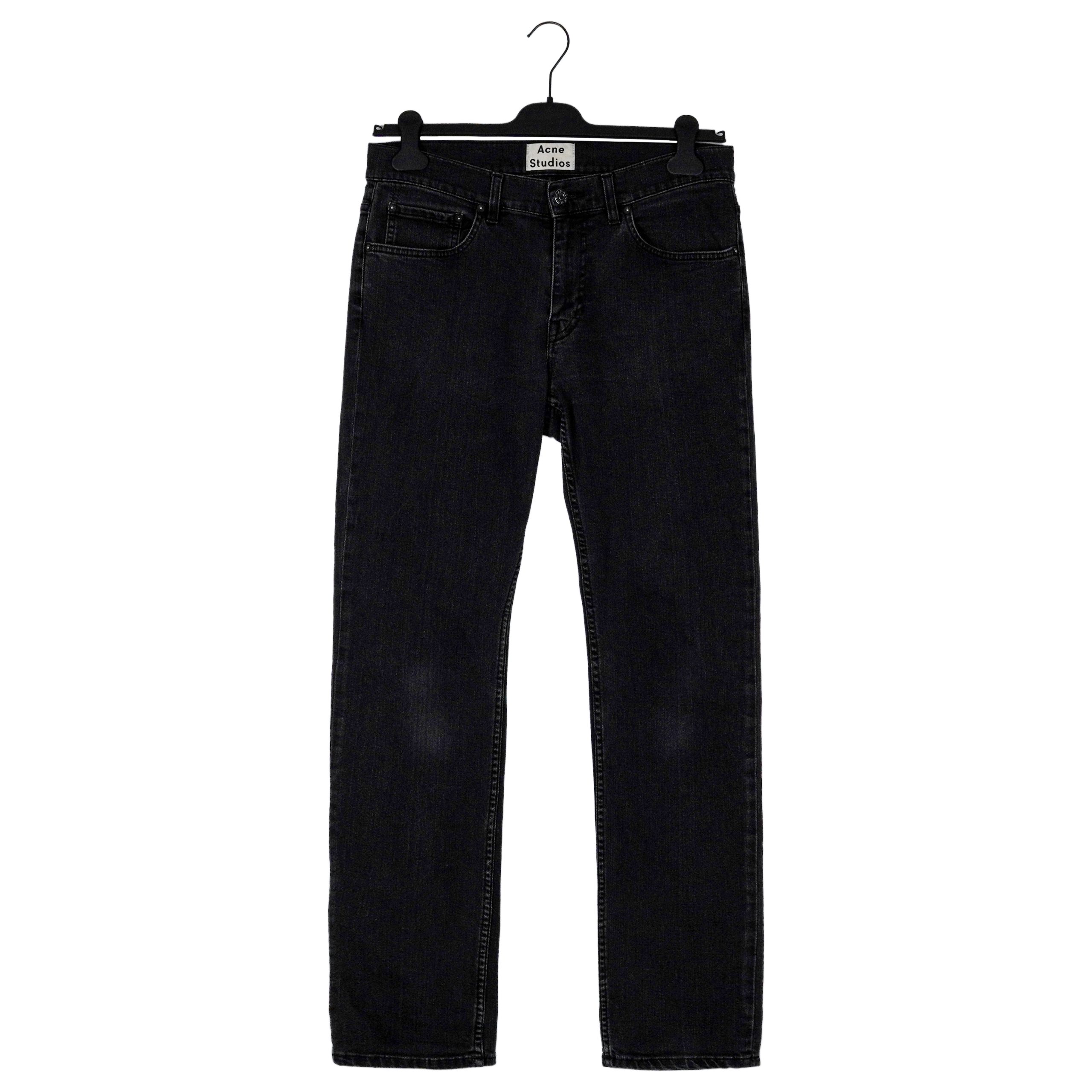 Acne Studios Ace Used Cash Washed Black Denim Pants Jeans