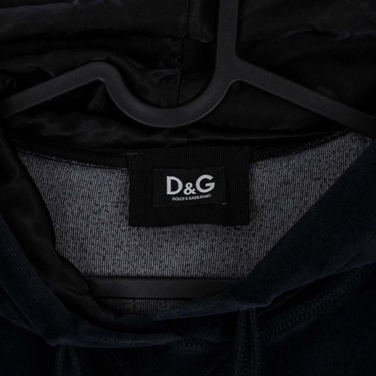 Dolce Gabbana Velour Embroidered Logo Long Hoodie Sweatshirt — photo 5