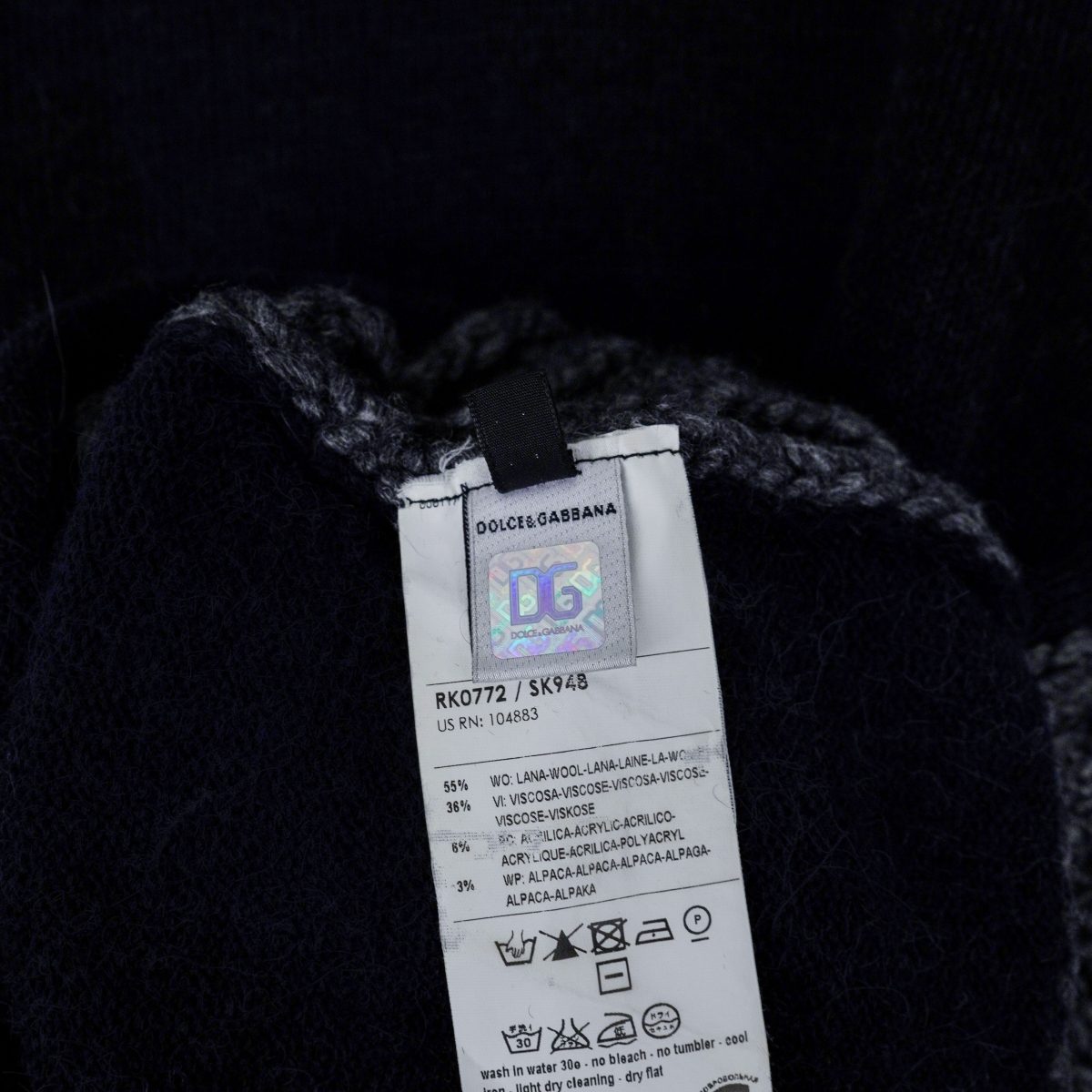 Dolce Gabbana Black Gray Wool Blend Knit Turtleneck Sweater — photo 9