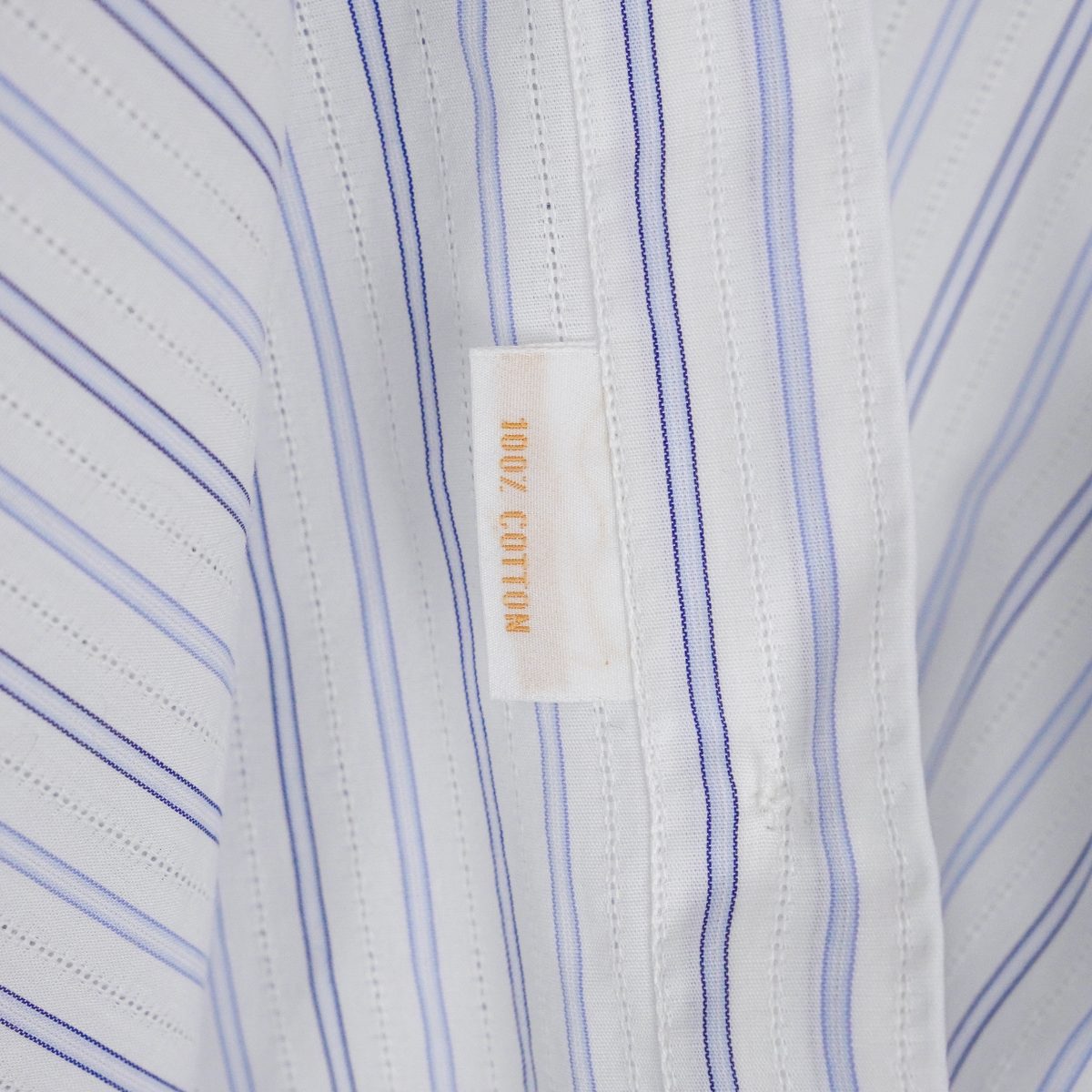 Brioni White Blue Striped Short Sleeve Button Up Dress Shirt — photo 6