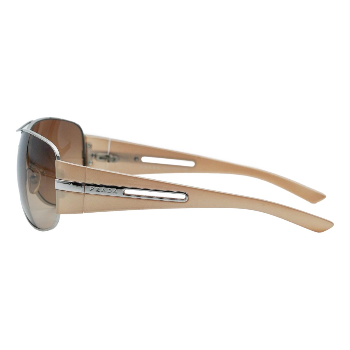 Prada SPR 69H Silver Gradient Aviator Logo Y2K Sunglasses — photo 3