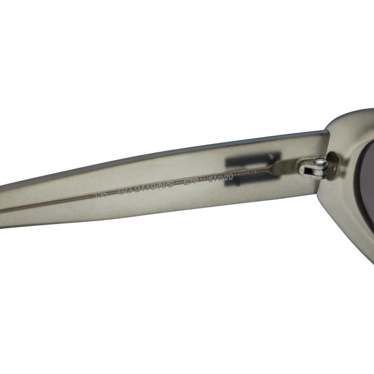 Vintage Gucci GG 2419 Smoke Gray Oval Metal Logo Sunglasses — photo 7