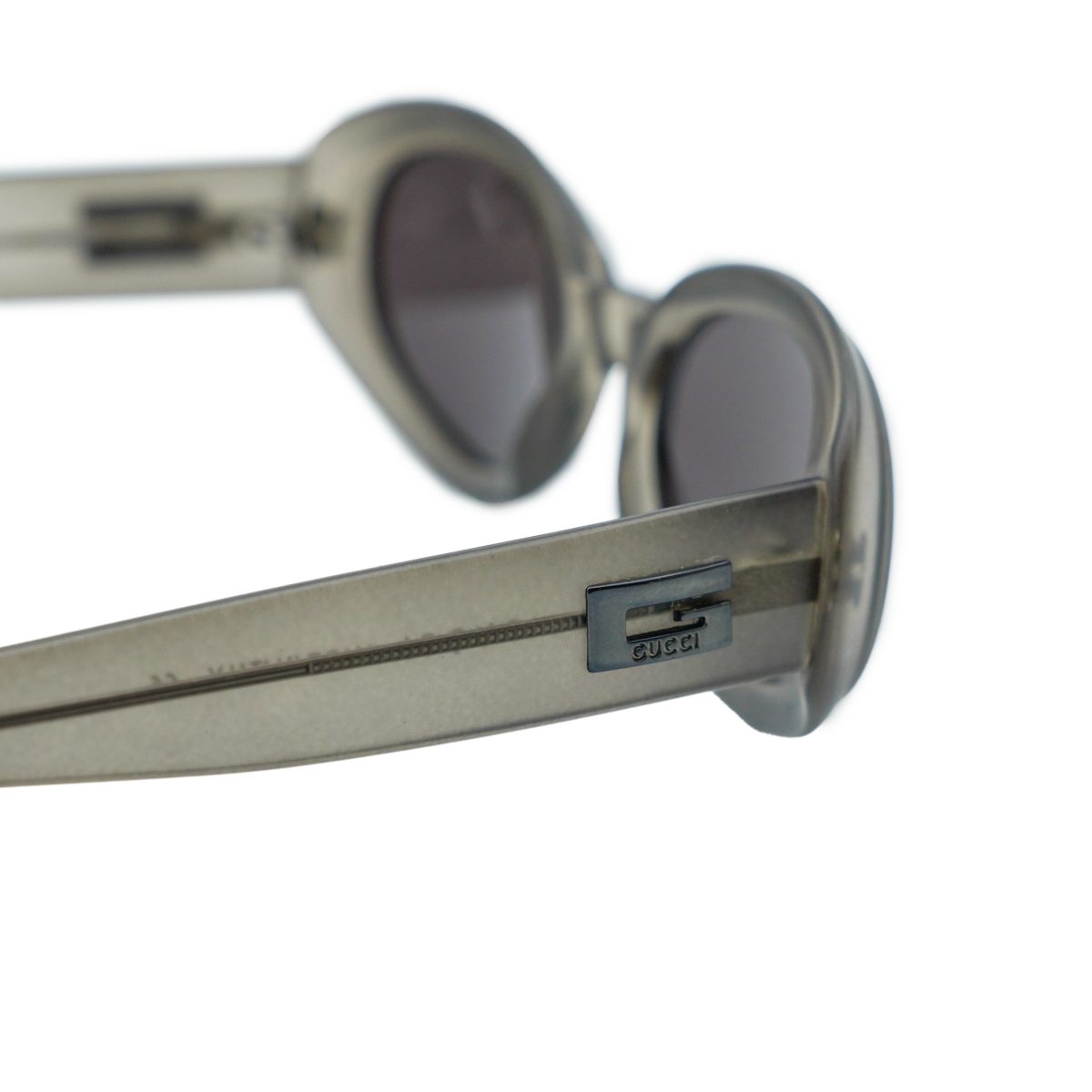 Vintage Gucci GG 2419 Smoke Gray Oval Metal Logo Sunglasses — photo 5