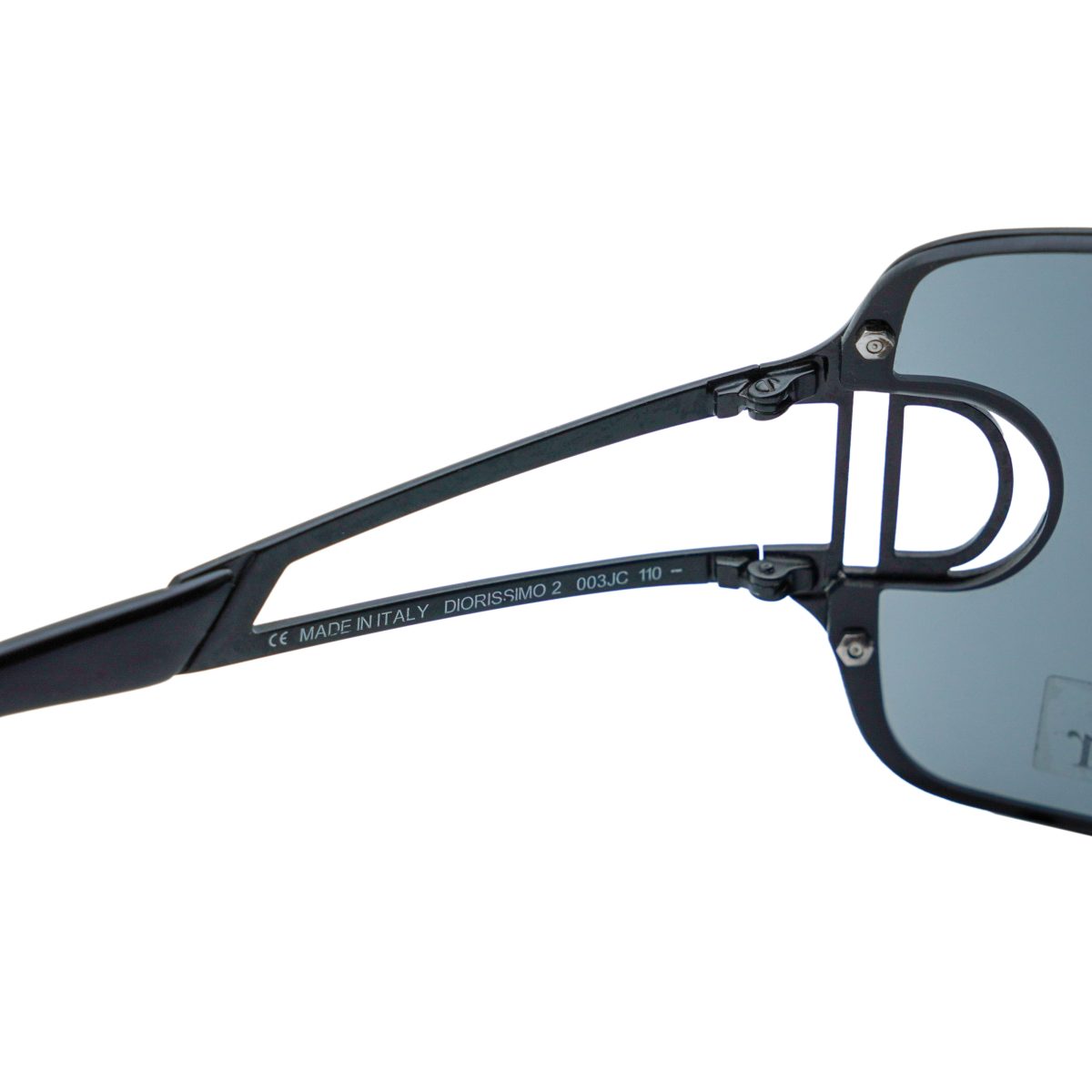 Vintage Dior Diorissimo 2 Black Metal Shield Logo Sunglasses — photo 8