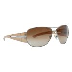 Prada SPR 69H Silver Gradient Aviator Logo Y2K Sunglasses