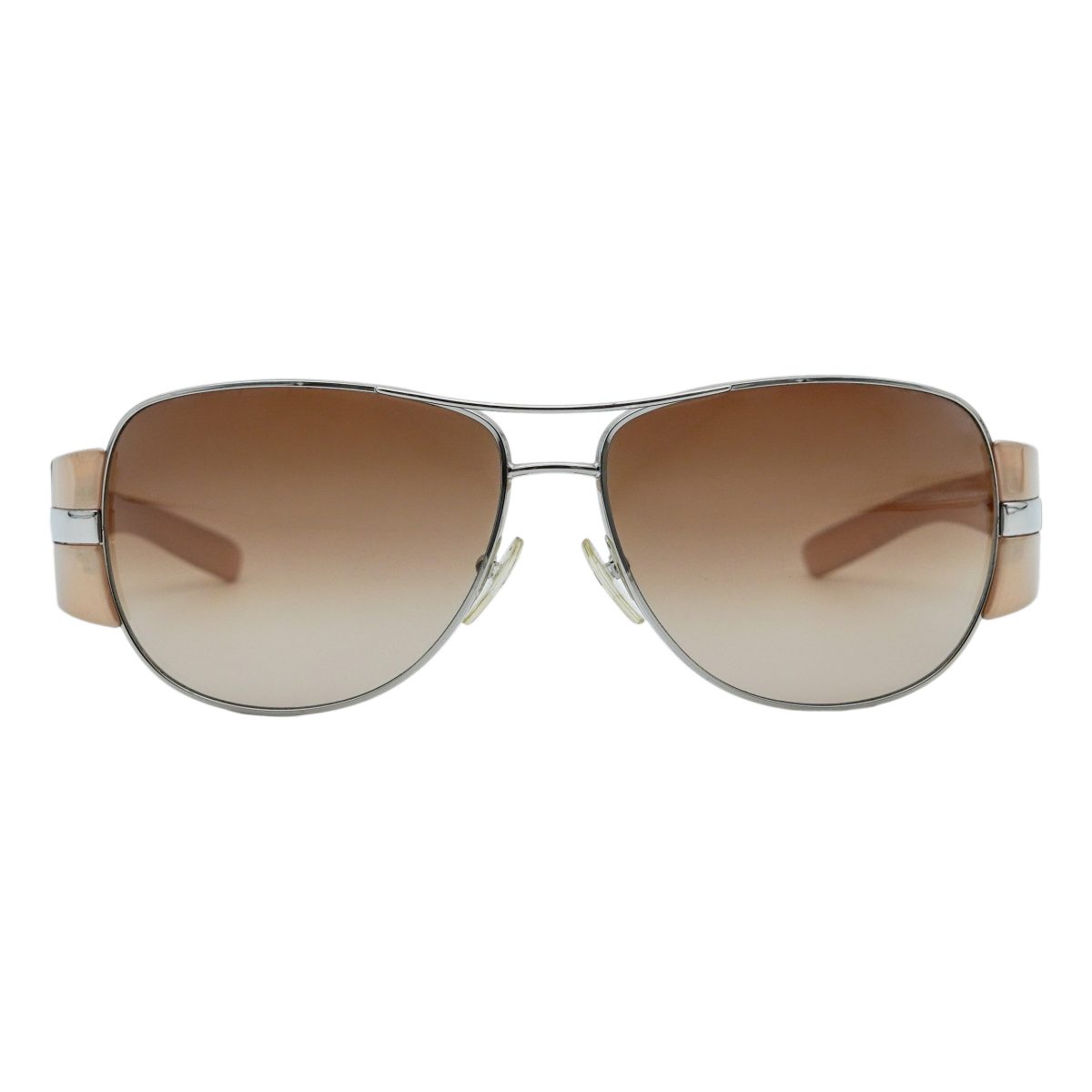 Prada SPR 69H Silver Gradient Aviator Logo Y2K Sunglasses — photo 2