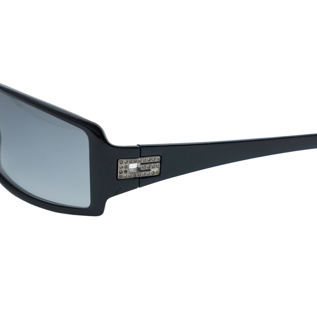 Vintage Gucci Black Strass GG Logo Rectangular Sunglasses — photo 4