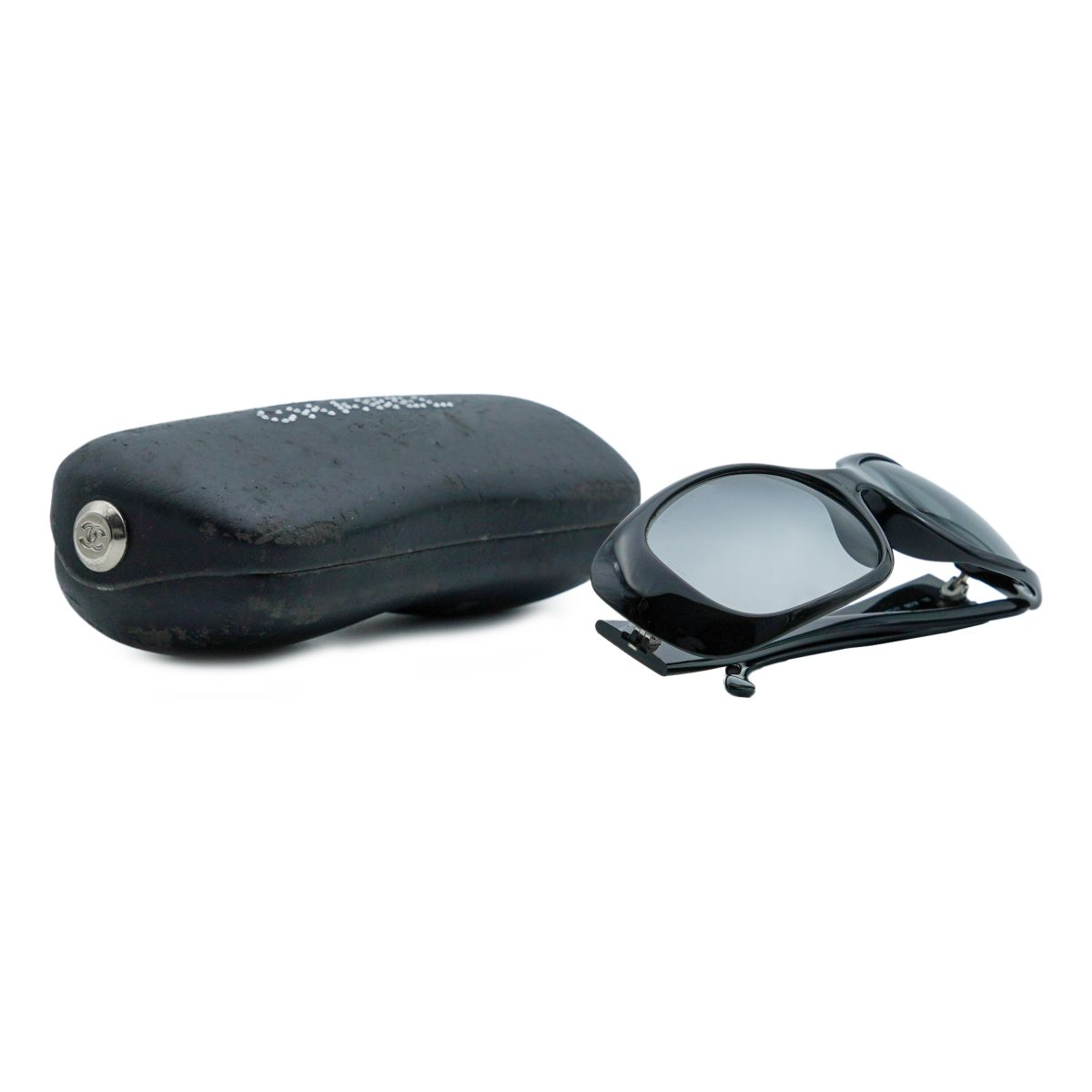 Chanel 6026 Black Gradient Sunburst CC Logo Y2K Sunglasses — photo 10