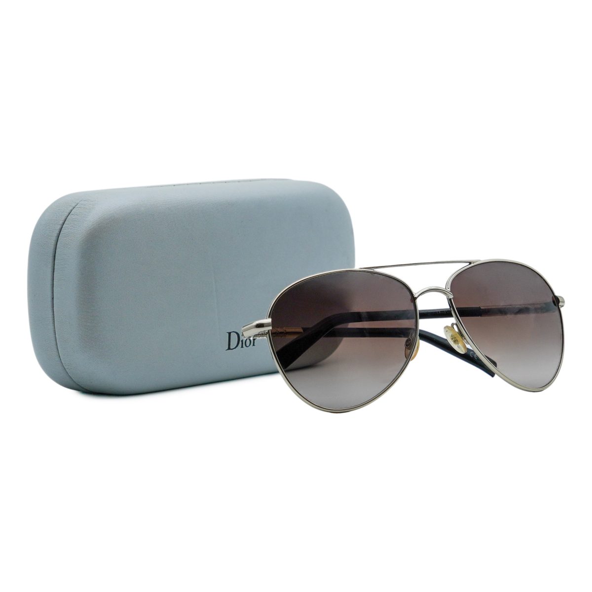 Dior Piccadilly 2 Silver Gradient Aviator Logo Sunglasses — photo 9