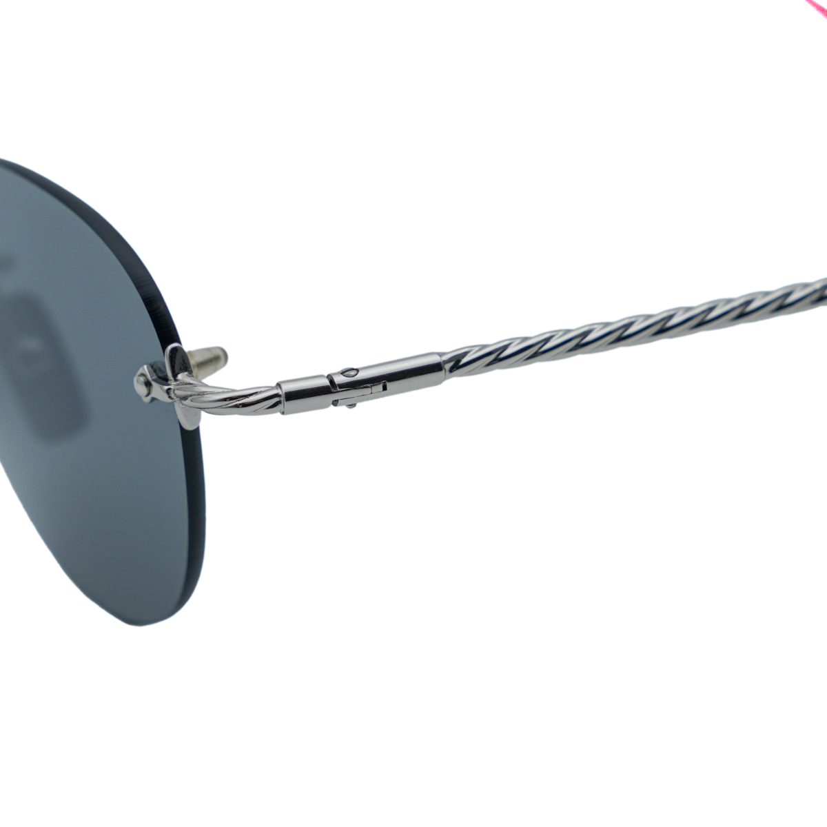 Vintage Brioni BR0026 Silver Twisted Rimless Logo Sunglasses — photo 4