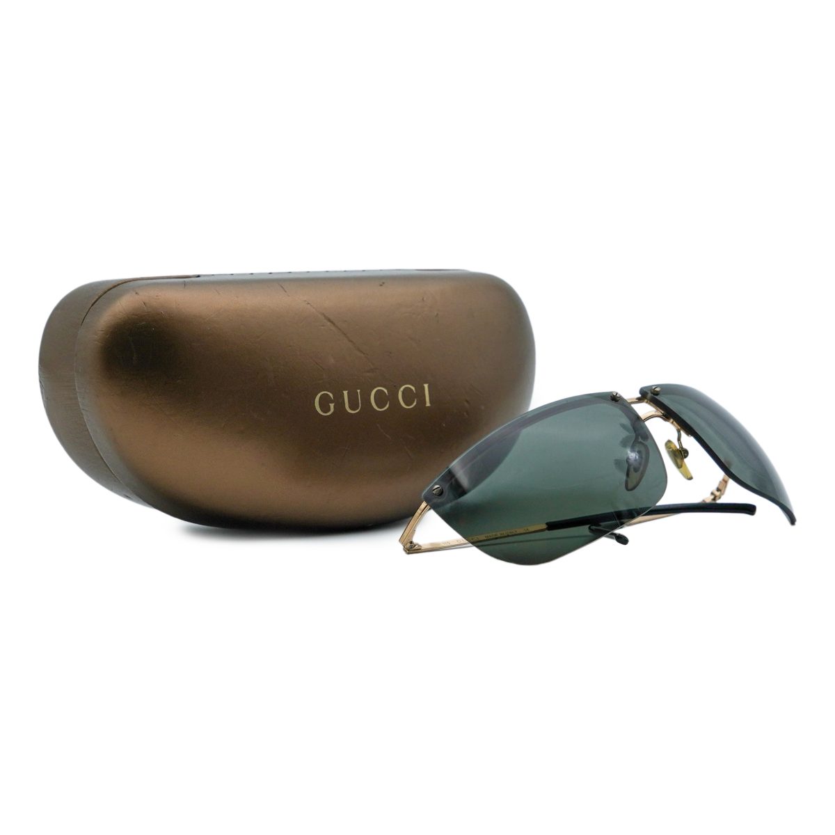 Gucci GG 2652/S Gold Metal Half Rimless Logo Y2K Sunglasses — photo 9