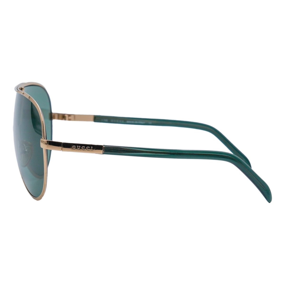 Vintage Gucci GG 1650/S Gold Metal Shield Logo Sunglasses — photo 3