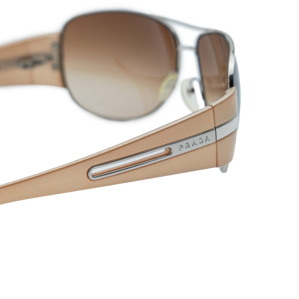 Prada SPR 69H Silver Gradient Aviator Logo Y2K Sunglasses — photo 6