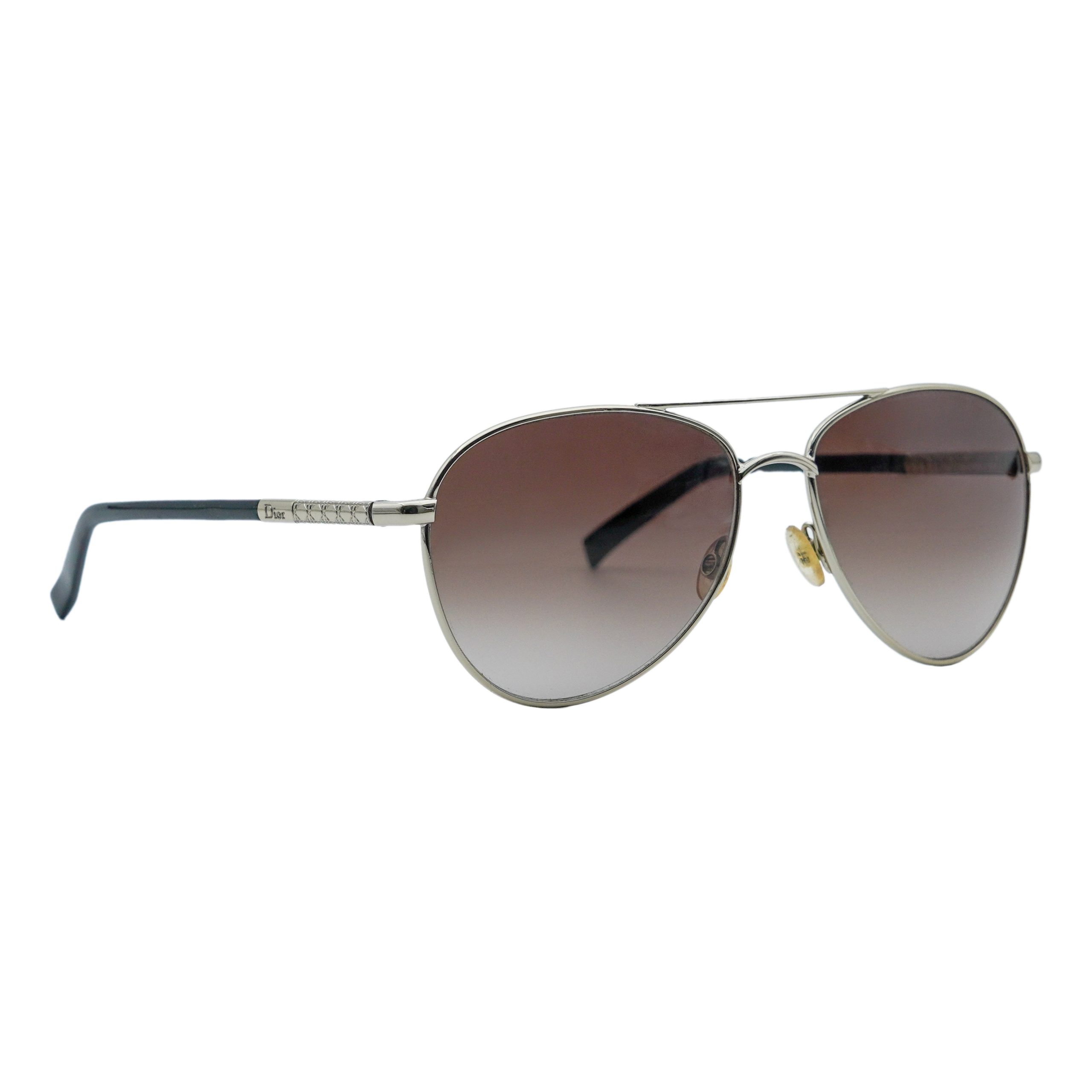 Dior Piccadilly 2 Silver Gradient Aviator Logo Sunglasses