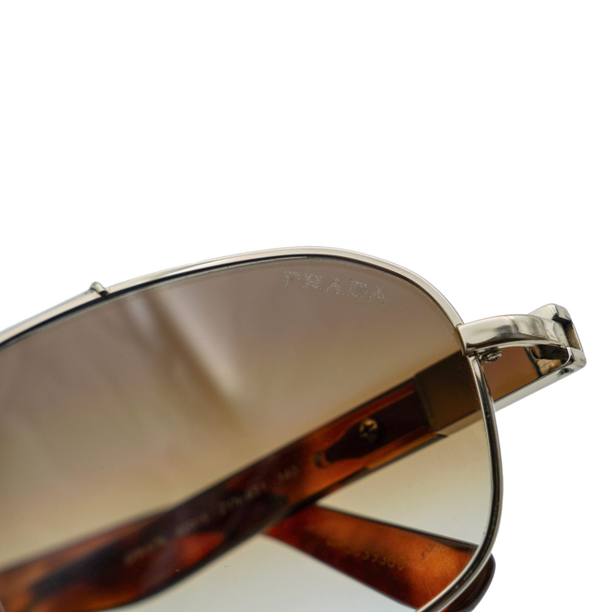 Vintage Prada SPR 57N Pale Gold Gradient Aviator Sunglasses — photo 6