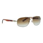 Vintage Prada SPR 57N Silver Brown Gradient Logo Sunglasses
