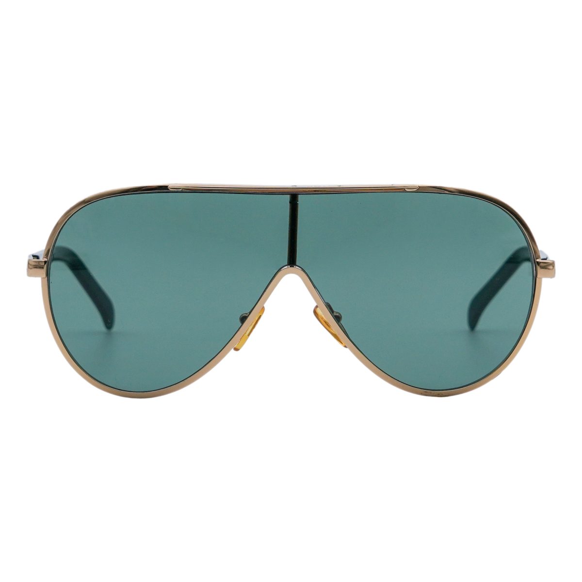 Vintage Gucci GG 1650/S Gold Metal Shield Logo Sunglasses — photo 2