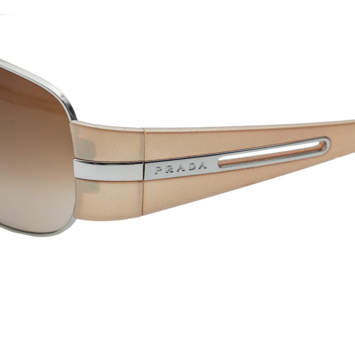 Prada SPR 69H Silver Gradient Aviator Logo Y2K Sunglasses — photo 5