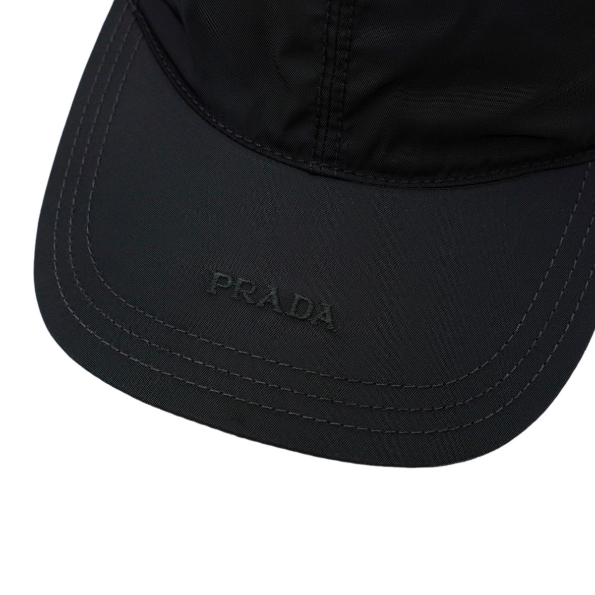 Vintage Prada Black Nylon Embroidered Logo Baseball Cap — photo 4