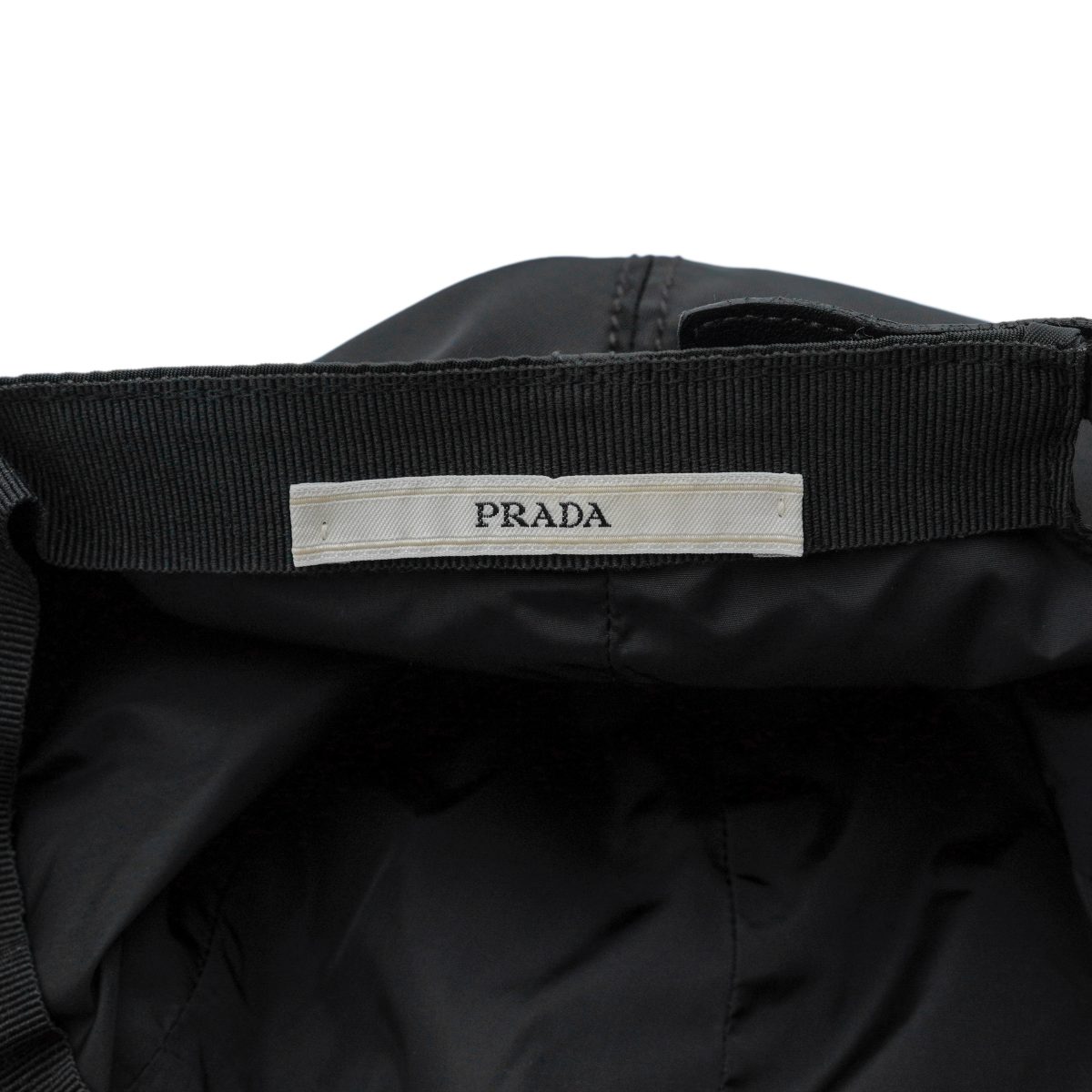 Vintage Prada Black Nylon Embroidered Logo Baseball Cap — photo 7