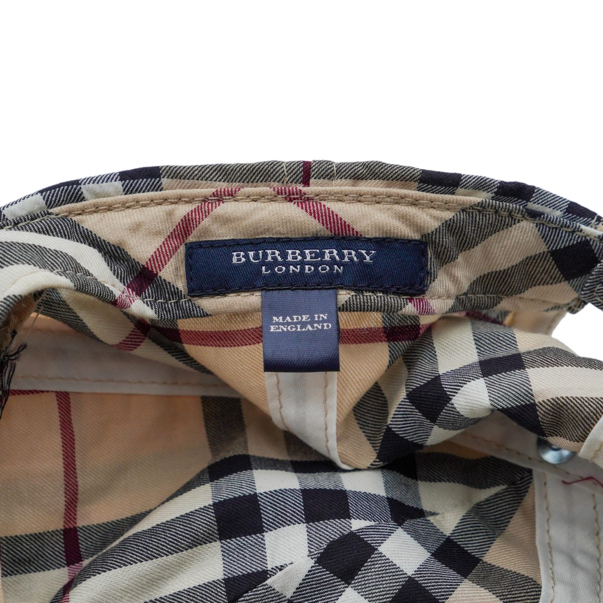 Vintage Burberry London Beige Nova Check Plaid Baseball Cap — photo 7
