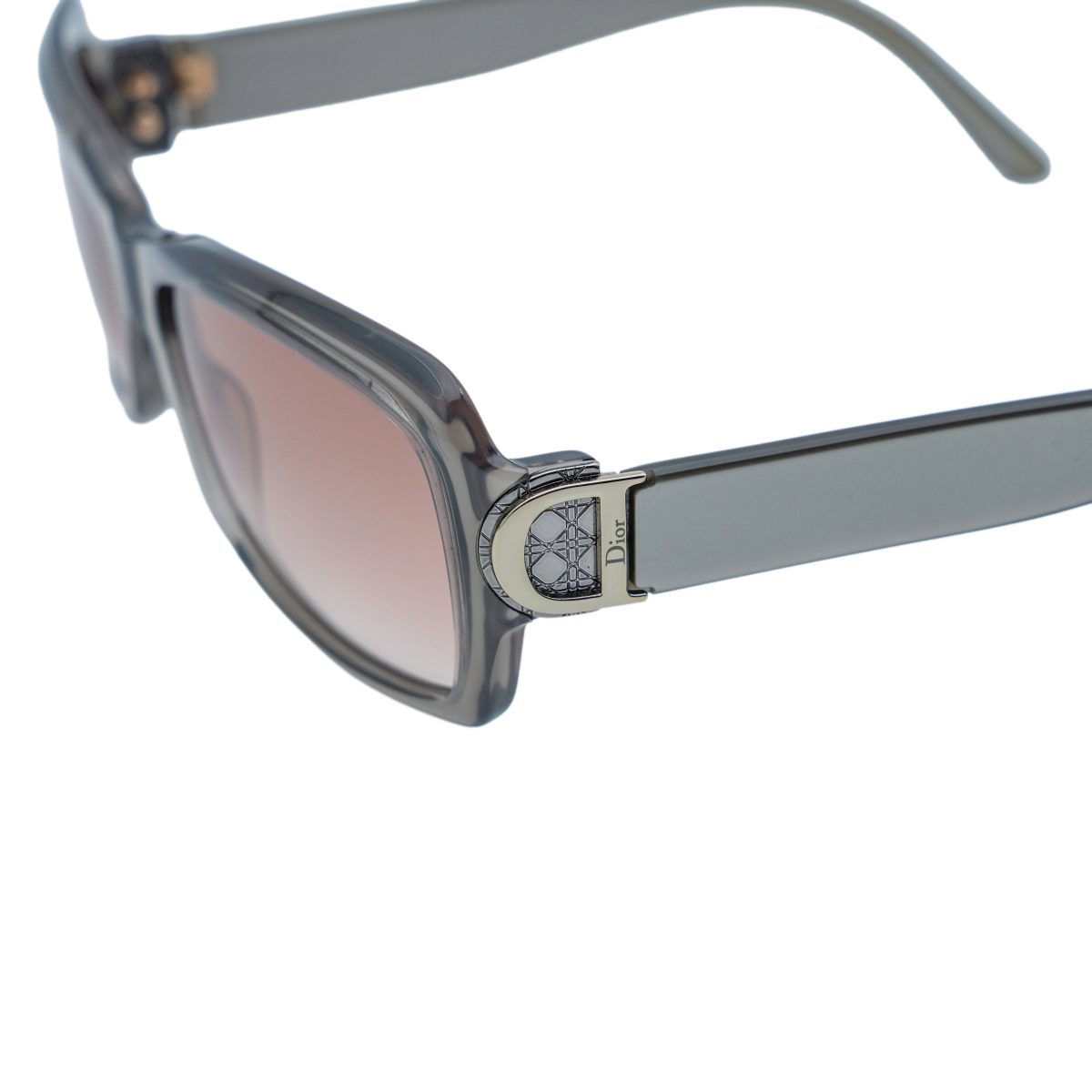 Vintage Dior Gray Gradient D Logo Rectangular Sunglasses — photo 4