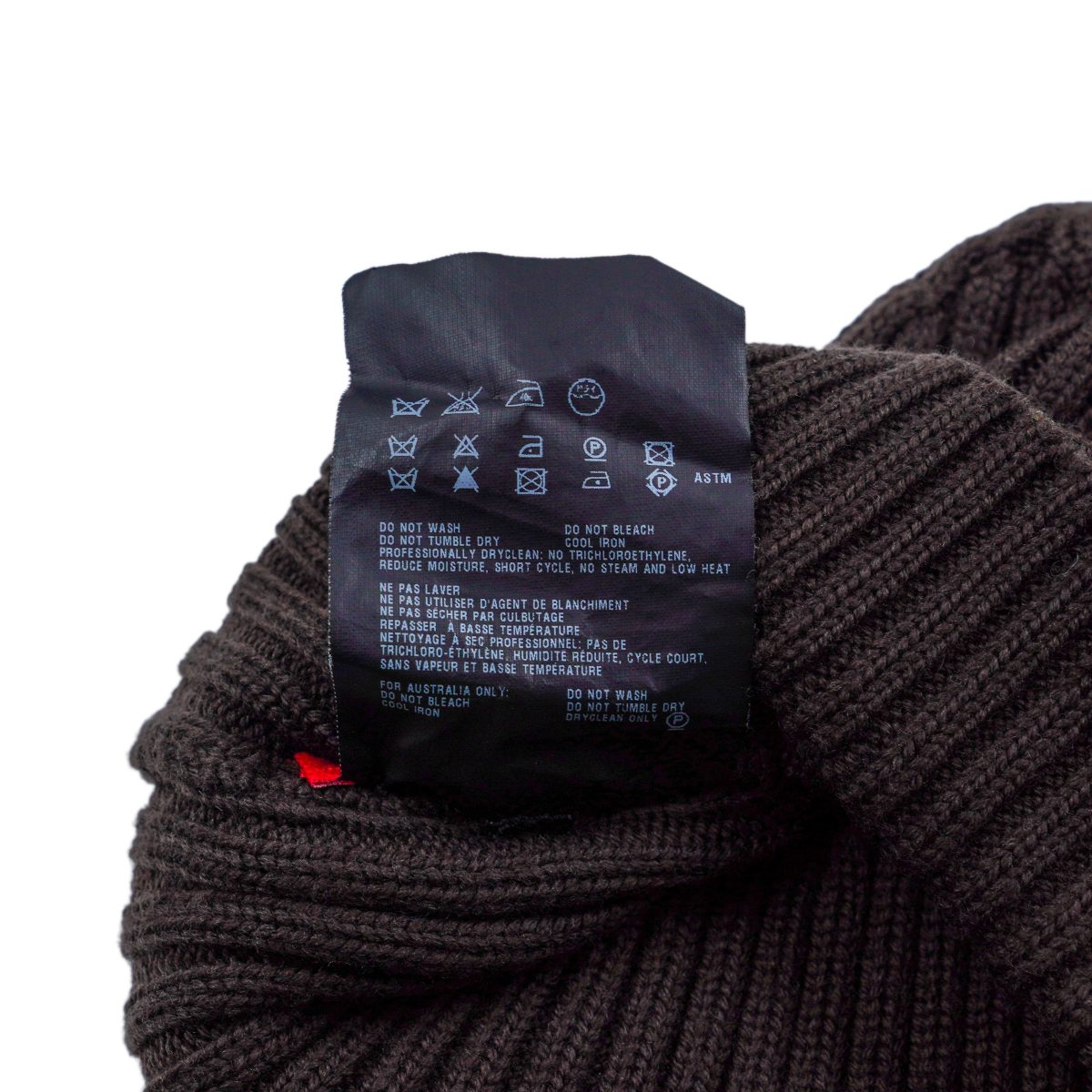 Prada Linea Rossa Brown Wool Knit Tab Logo Sport Beanie Hat — photo 7