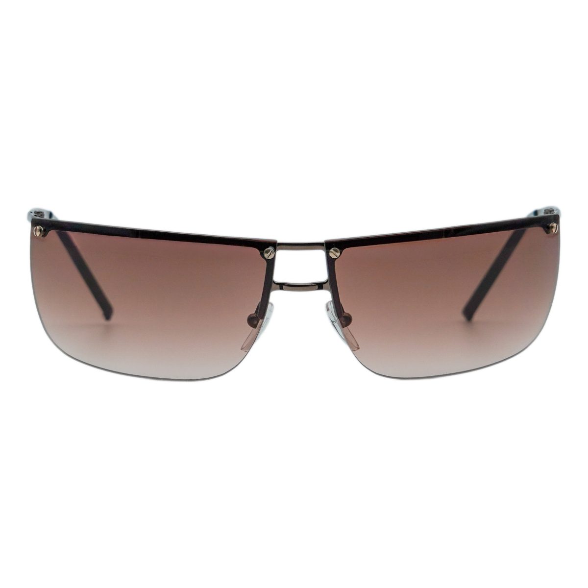 Vintage Gucci GG 2653 Brown Half Rimless Logo Sunglasses — photo 2