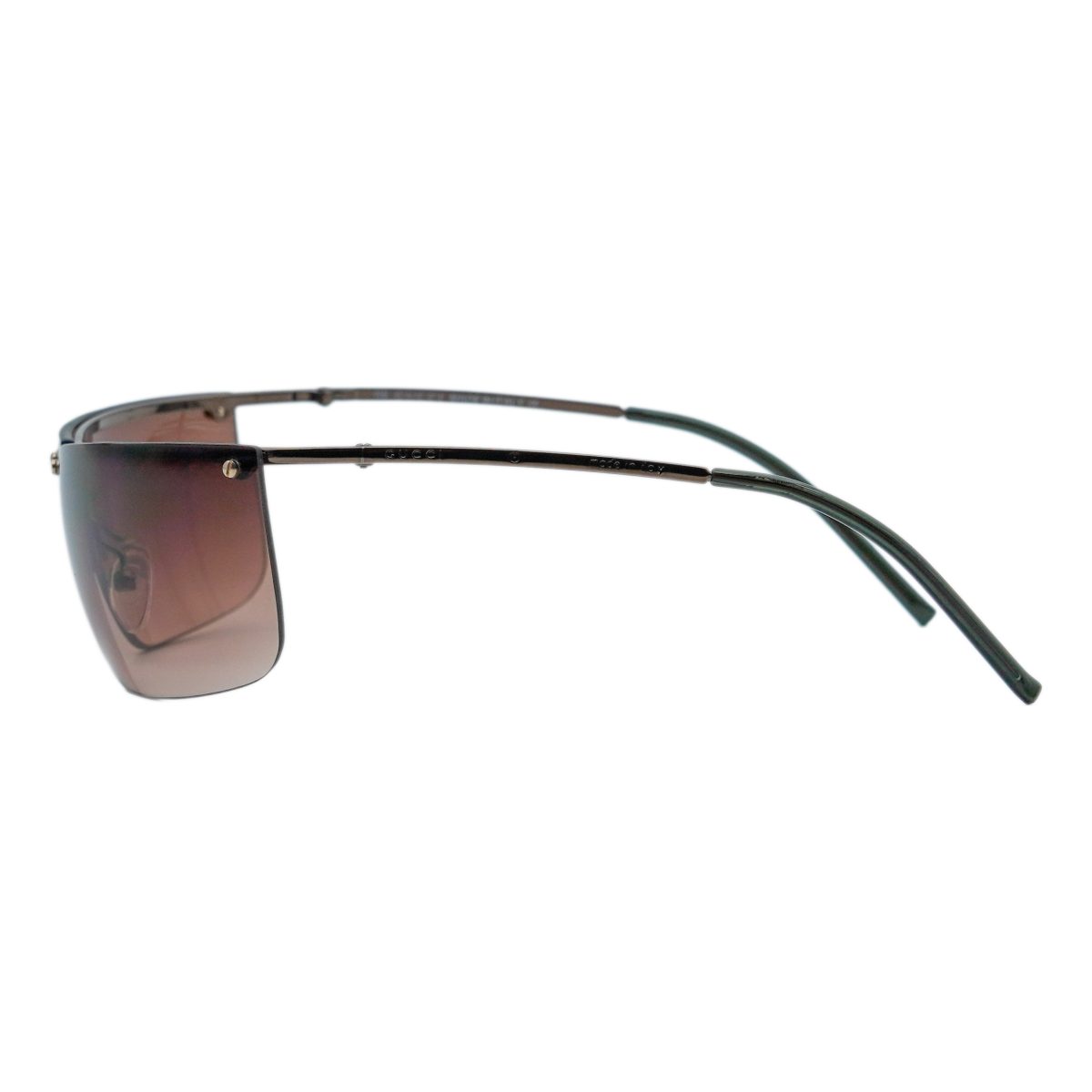 Vintage Gucci GG 2653 Brown Half Rimless Logo Sunglasses — photo 3