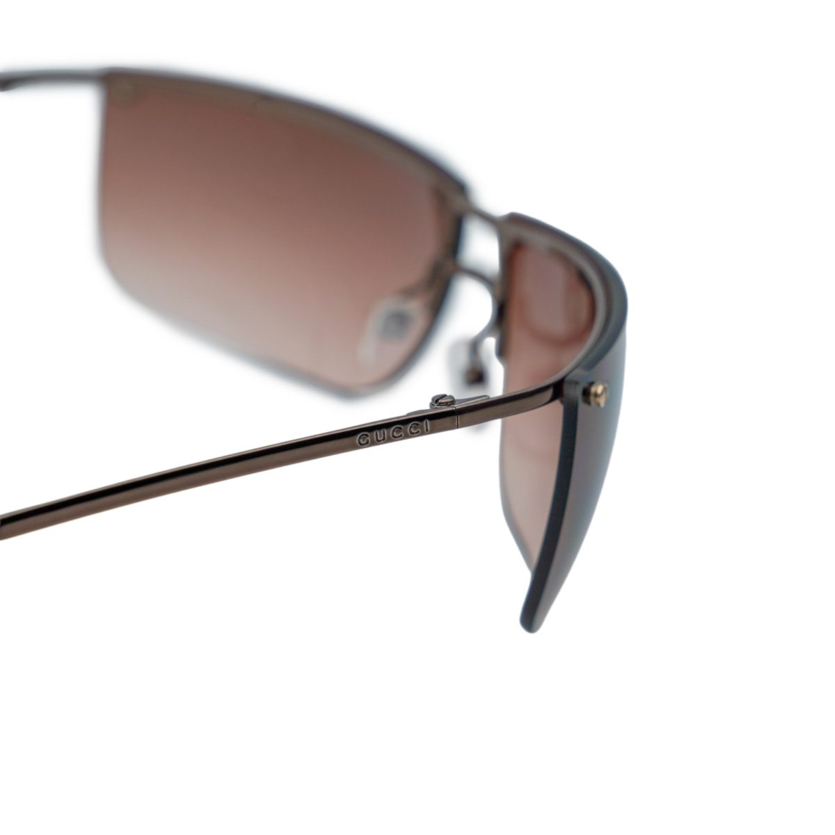 Vintage Gucci GG 2653 Brown Half Rimless Logo Sunglasses — photo 5