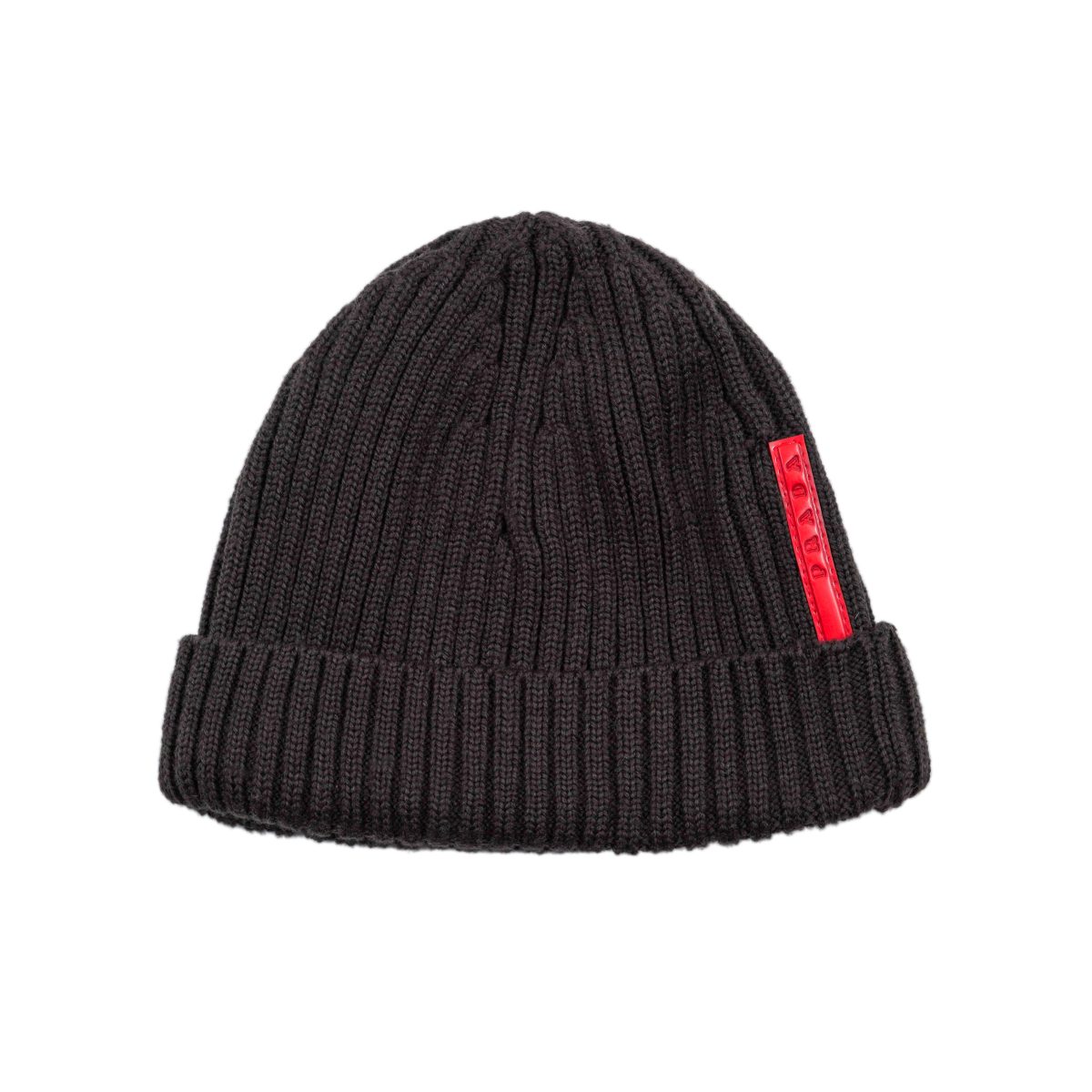 Prada Linea Rossa Brown Wool Knit Tab Logo Sport Beanie Hat