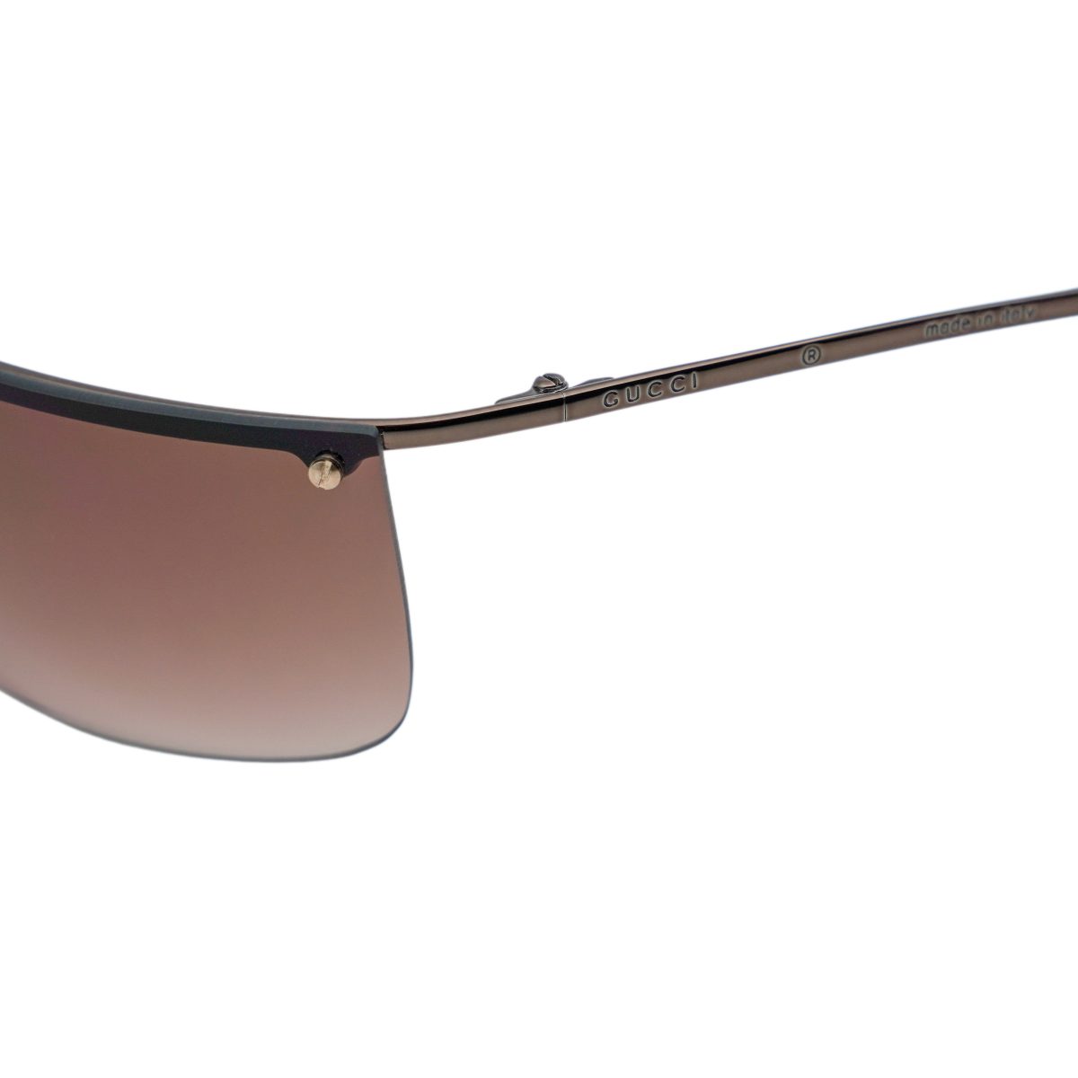 Vintage Gucci GG 2653 Brown Half Rimless Logo Sunglasses — photo 4