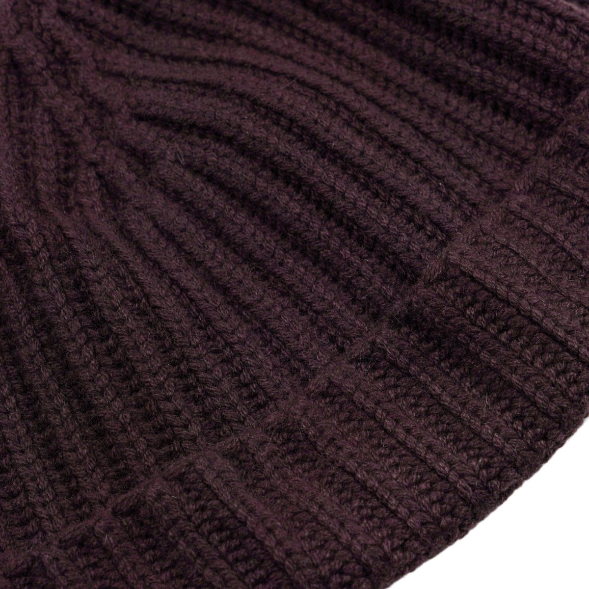 Loro Piana Rich Dark Brown Cashmere Ribbed Knit Beanie Hat — photo 4